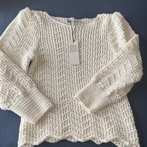White + Warren Textured Cream Sweater